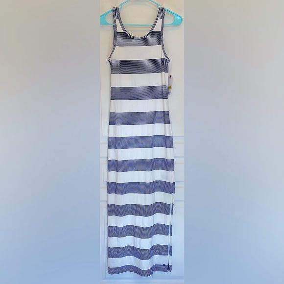 NWT Womens Roxy Dresses Bold Stripe Tuba Tank Midi Dress Marshmallow - Picture 6 of 7